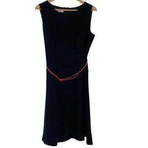 NWT 9 & Co. Day to Dinner LBD little black dress with pink belt wms sz 12